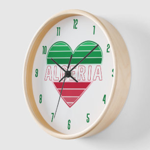 Horloge J'aime l'Algérie, coeur algérien