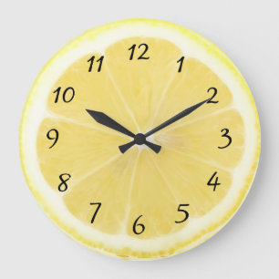 Horloge jaune de cuisine de citron