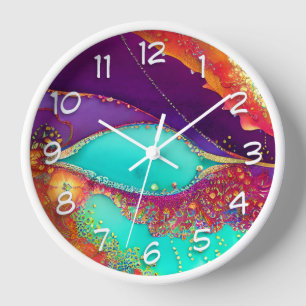 Horloge Joli Art De La Plage Abstrait