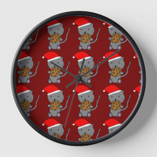 Horloge Joli Chat de Noël