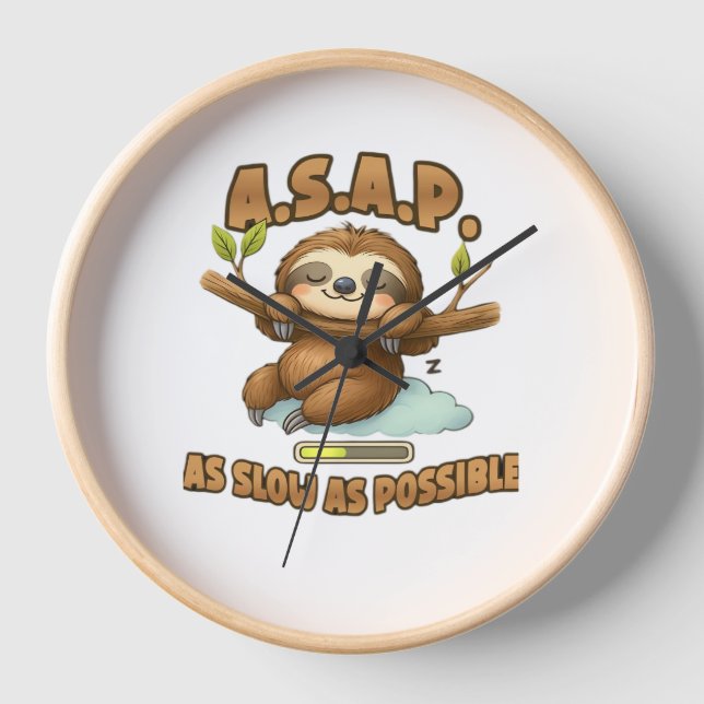 Horloge Joli Sloth ASAP - Aussi Lent Que Possible T-Sh Cla (Recto)