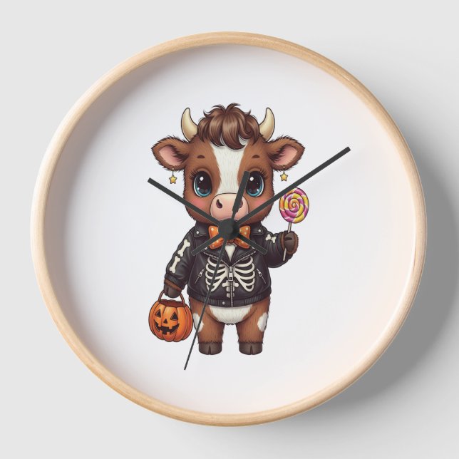 Horloge Jolie Halloween Highland Cow (Recto)