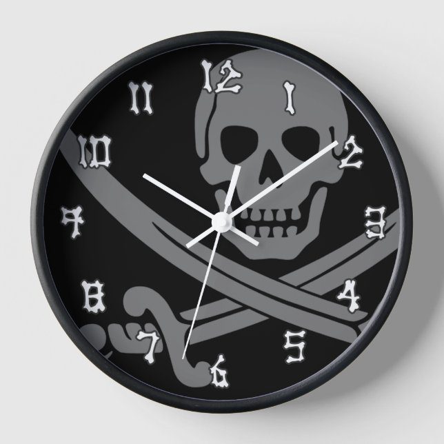 Horloge Jolly roger Pirate foncé (Recto)