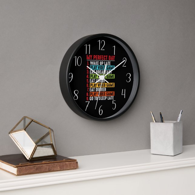 Horloge Joueur amusant parfait jour art (Bureau)