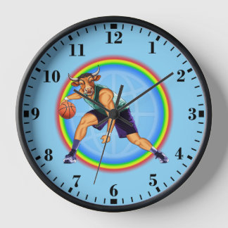 Horloge Joueur de basket-ball Bull en action