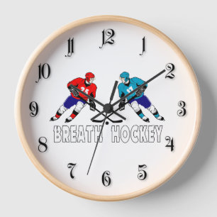 Horloge Joueurs de hockey en train de se battre