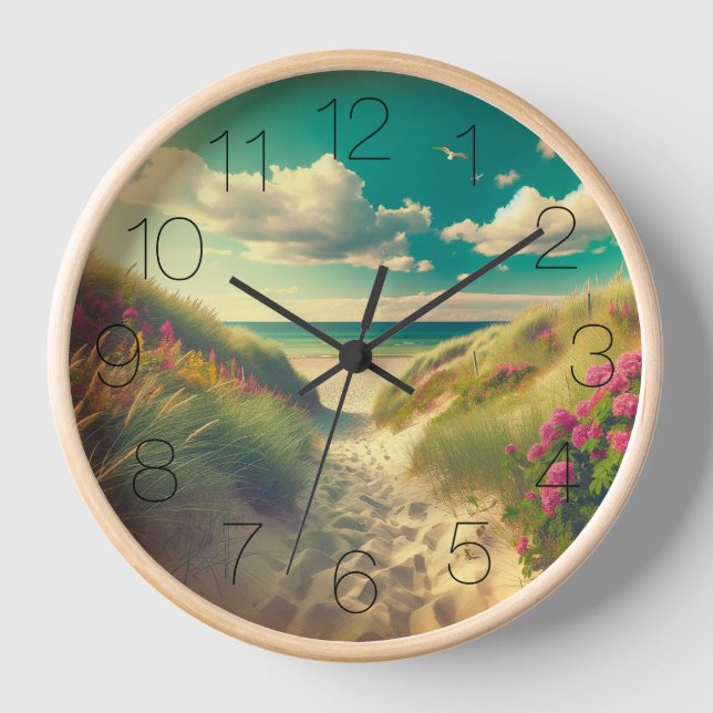Horloge Jour Sur La Plage Modifier Retro Look (Recto)