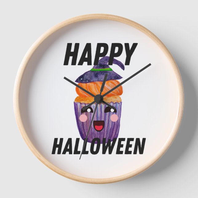 Horloge Joyeux costume d'Halloween Cupcake Halloween (Recto)