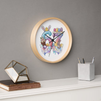 Horloge Joyeux œufs de glace de Pâques
