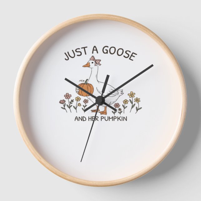 Horloge Just a Goose and Her Citrouille Classic T-shirt (Recto)