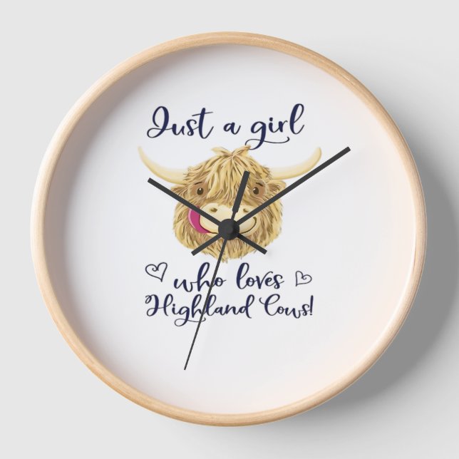 Horloge Juste Une Fille Qui Aime La Classe Des Vaches Écos (Recto)