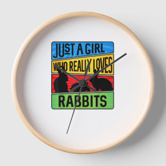 Horloge Juste une fille qui aime vraiment les lapins