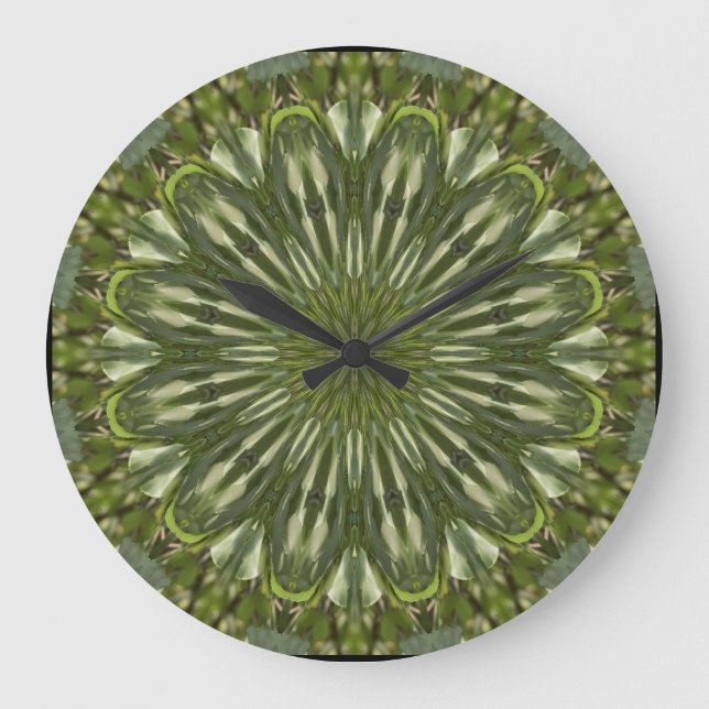 Horloge Kaledoscope en verre coupé vert (Recto)