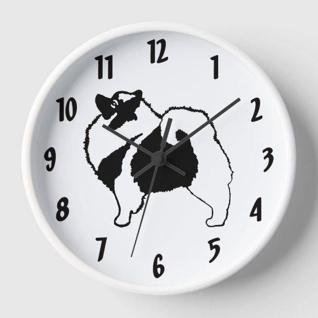 Horloge Keeshond Graphics - Cute Original Chig Art (Recto)