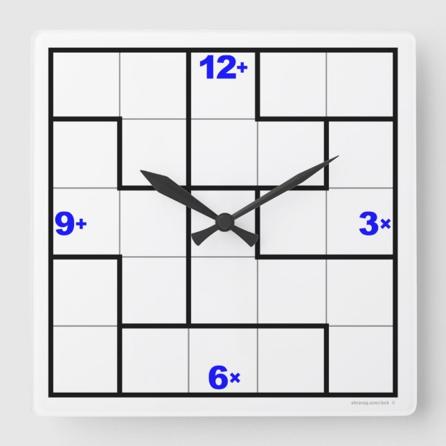 Horloge KenKen® avec puzzle téléchargeable (Recto)