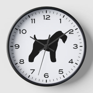 Horloge Kerry Blue Terrier Chien race Silhouette