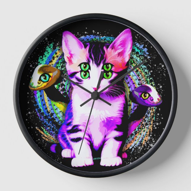 Horloge Kitty Chat Psychique Esthétique Caractère (Recto)