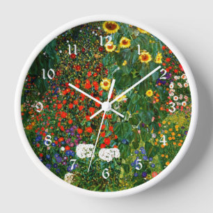 Horloge Klimt - Jardin de fleurs