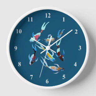 Horloge Koi aquarelle