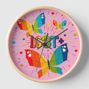 Horloge La fierté papillon L'amour est l'amour Sensibilisa