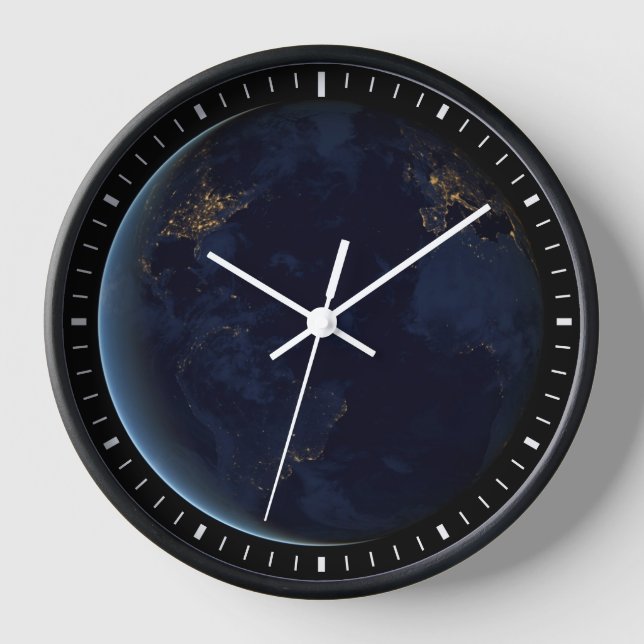Horloge La nuit, lumière de la ville terrestre (Recto)