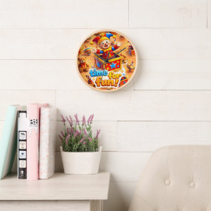 Horloge La nurserie du coffre à jouets doré des bouffons