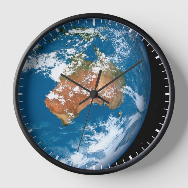 Horloge La Planète Terre Montre Des Nuages Sur L'Australie (Recto)