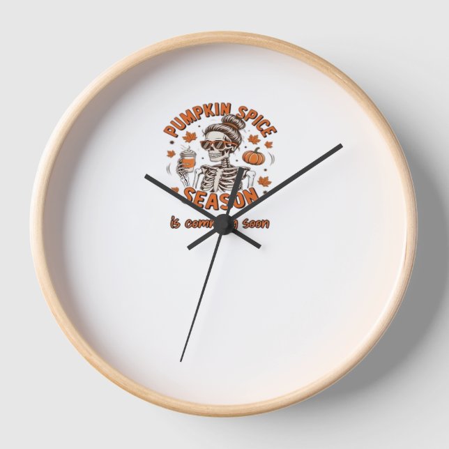 Horloge La saison des épices citrouilles commence bientôt  (Recto)