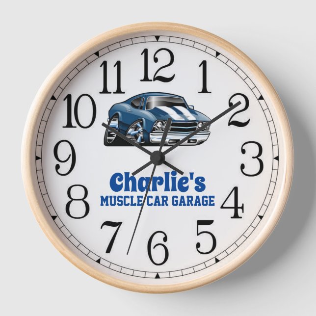 Horloge La voiture à 69 muscles de Charlie (Recto)
