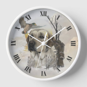 Horloge Labrador Retriever, chasse aux canards
