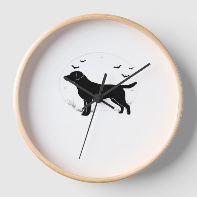 Horloge Labrador Retriever Dog - Halloween Moon Silhouette (Recto)
