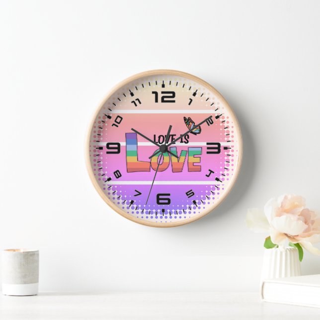 Horloge L'amour arc-en-ciel est amour (Maison)