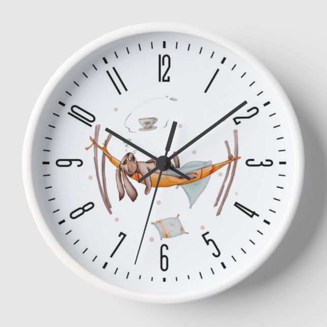 Horloge Lapin en vacances (Recto)