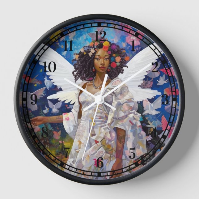 Horloge L'art de l'Imaginaire de l'ange noir (Recto)