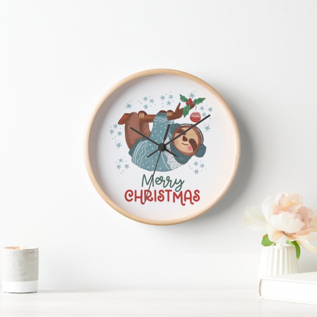 Horloge Lazy Sloth Noël (Maison)