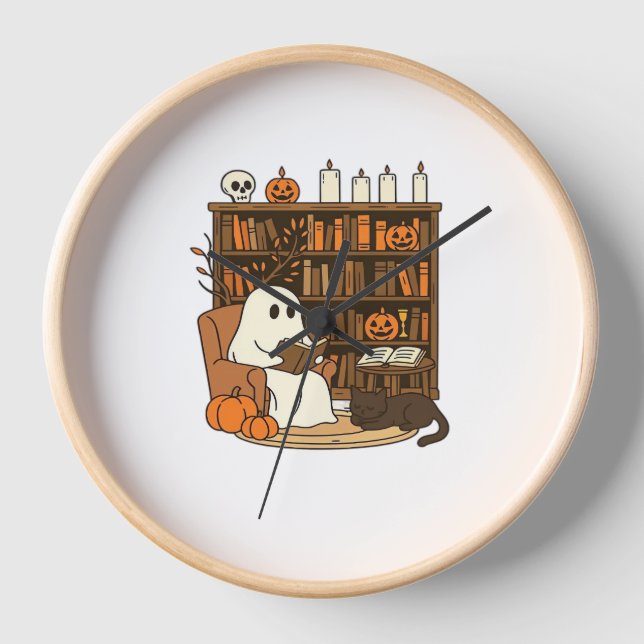Horloge Lecture de fantôme dans la bibliothèque d'Hallowee (Recto)