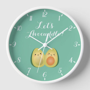 Horloge Les avocats mignons de Kawaii couplent drôle nous
