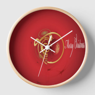Horloge Les cloches de Noël rouges Jingle ont un beau jour