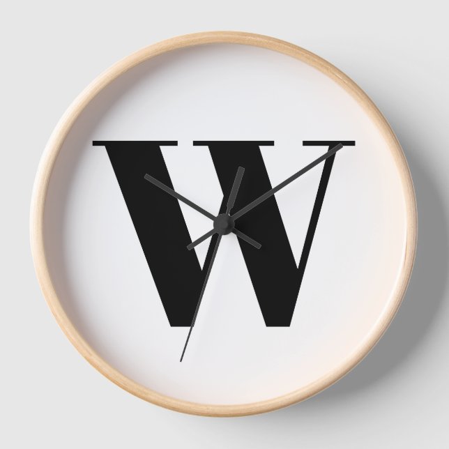 Horloge Lettre initiale de monogramme noir (Recto)