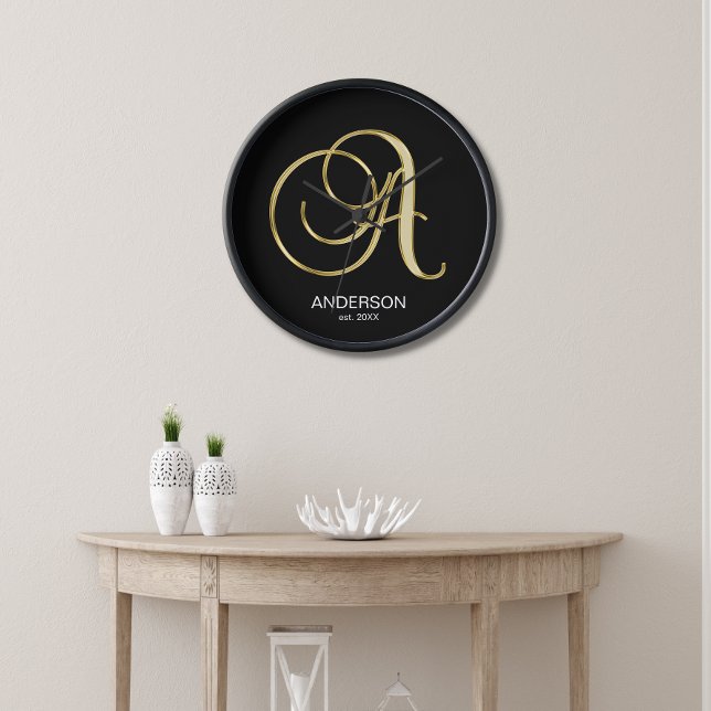 HORLOGE LETTRE MONOMOBILE EN OR PERSONNALISÉE A (Créateur téléchargé)