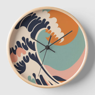 Horloge L'horloge de Kanagawa d'inspiration rétro The Grea