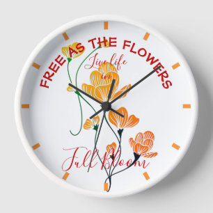 Horloge Libre comme les fleurs Feuilles de Ginkgo jaune or