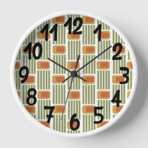 Horloge Lignes et boîtes vertes