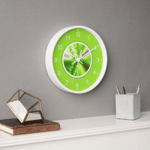 Horloge Lime Green Fractal Art