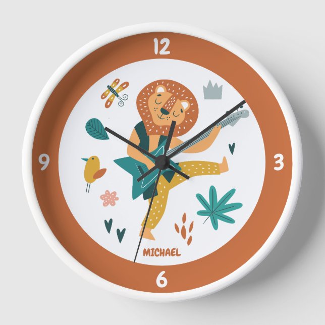 Horloge Lion de dessin et guitare (Recto)