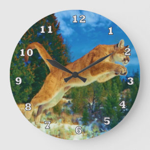 Horloge Lion Montagne Leaping (Cougar)