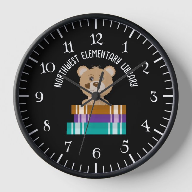 Horloge Livres d'ours Bibliothèque de l'école primaire Hor (Recto)