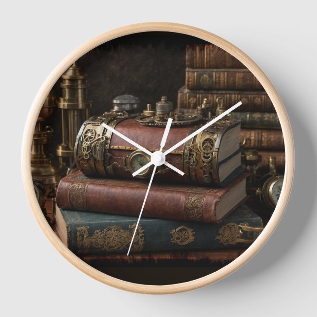 Horloge Livres Vintages Steampunk (Recto)