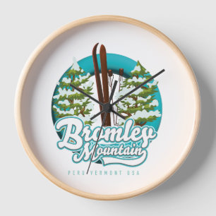 Horloge logo de Bromley Mountain Peru Vermont US Ski