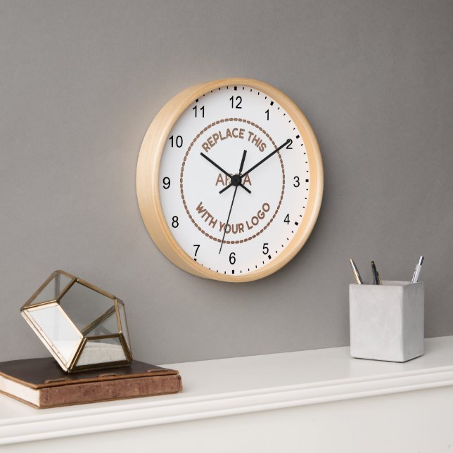 Horloge Logo d'entreprise Chiffres simples (Bureau)